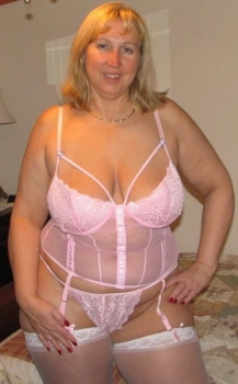 Sexy lingerie on blonde bbw 